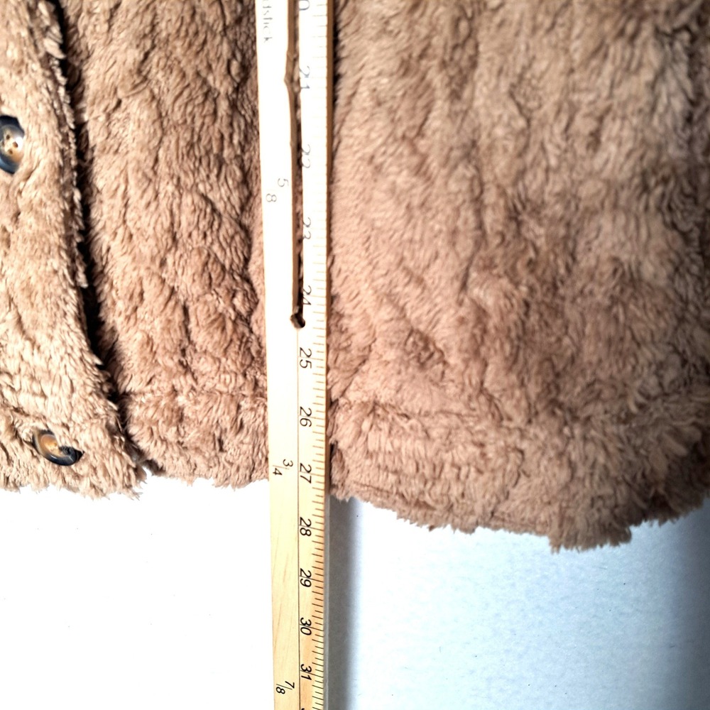 Dokotoo Fleece Jacket Womens Large Brown Faux Fur Shacket Button Up Cozy Warm - Picture 13 of 13